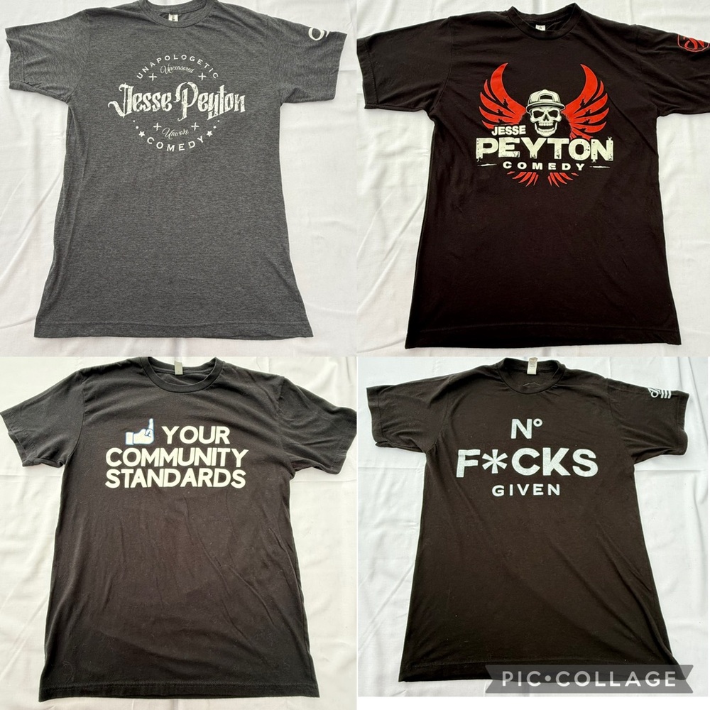 Jesse Peyton Comedy Shirt Lot of 4 Size M Official Merch Graphic Tees